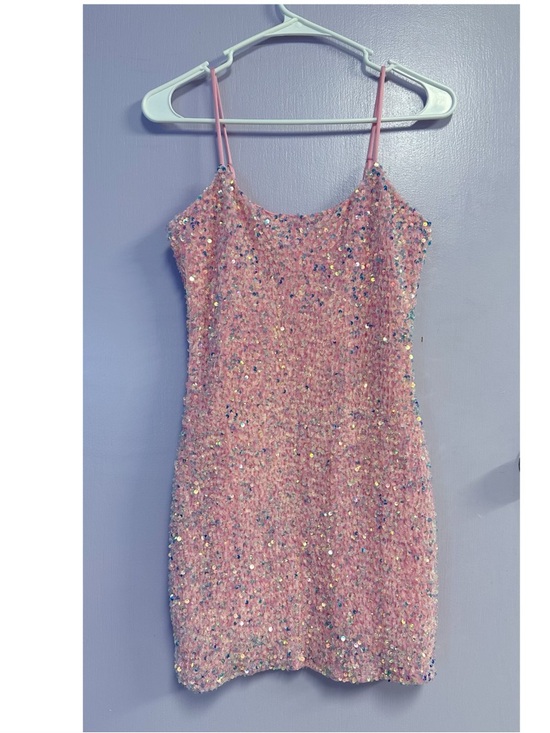 Lucy in the Sky Dresses & Skirts - Lucy in the Sky Pink Sequin Mini Bodycon Dress Sleeveless Size S